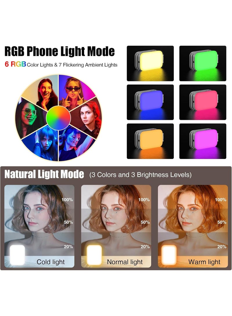 D2 pro Selfie Light for iPhone, Rechargeable RGB Video Light for Phone with CRI95 Adjustable Brightness, Portable Phone Light Perfect for Selfies, Videos, Photography, Makeup, TikTok, YouTube - Image 4