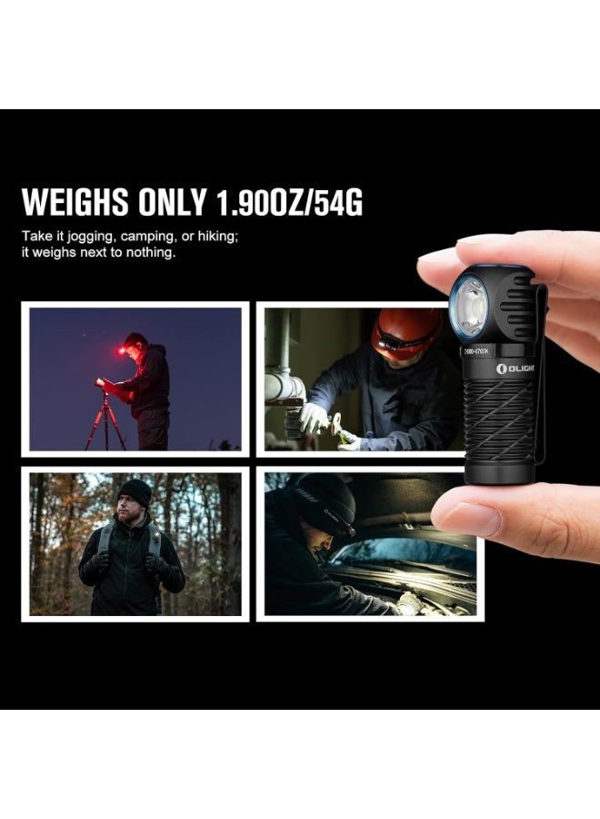 OLIGHT Perun 2 Mini Headlamp 1100 Lumens LED Head Flashlight, Rechargeable Headlight with Red Light Option, Great for Working, Hiking, Camping and Climbing (Black Cool White: 5700~6700K) - Image 3