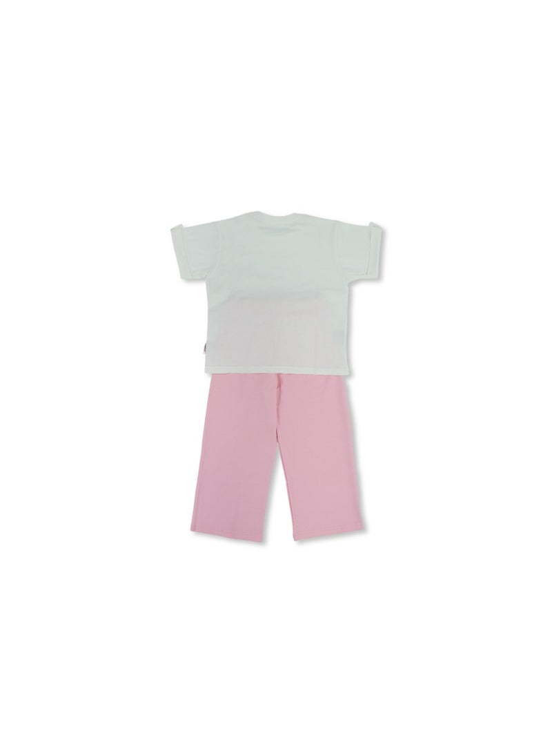 دريم بيجاما قطنية للبنات - وردية اللون بطبعة هيلو كيتي - Image 2