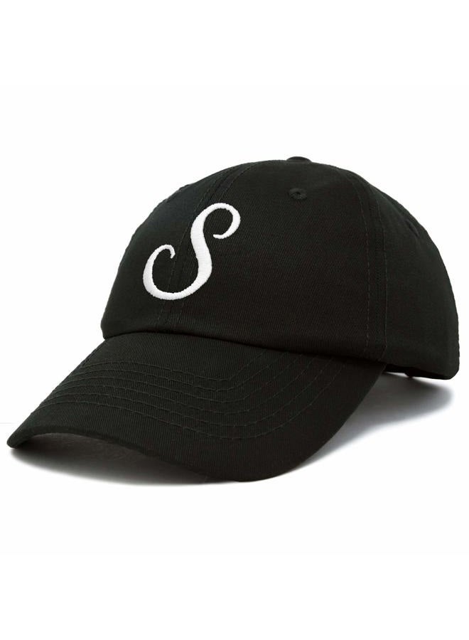DALIX Initial Hat Letter S Vintage Womens Baseball Cap Monogram Embroidered, Black, One size - Image 4