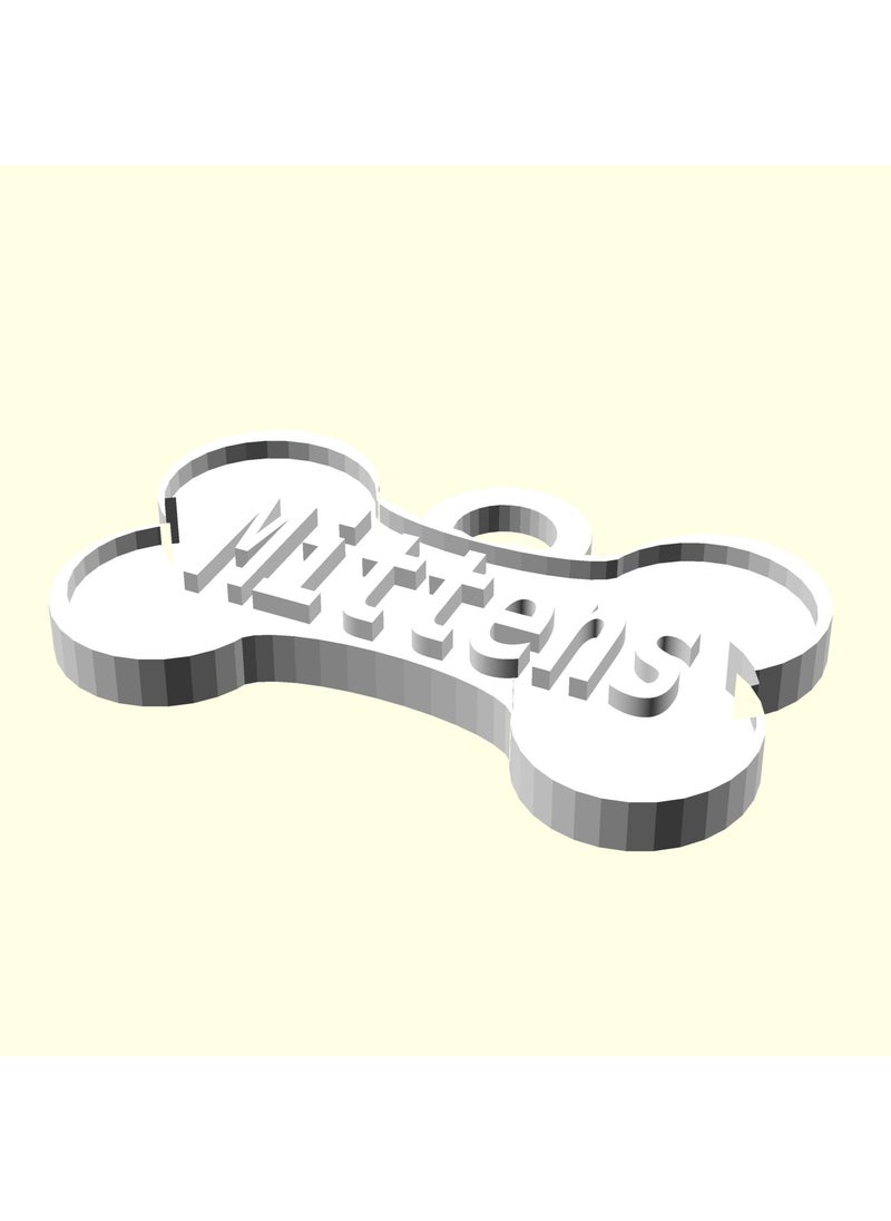 Epm3d Mittens Collar Tag Tag Cat Dog Pet Custom Name Name Tag Gift Organic Plas  - Image 1