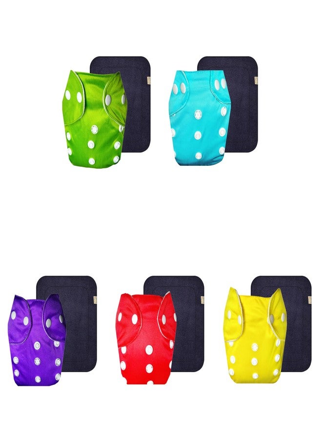 Dumbledo Lite Cloth Diaper with Gray Insert (Pack of 5) | Soft & Gentle | Breathable | Quick Dry | Ideal for Toddlers | 3 Months - 2 Years | Unisex Baby - Image 1