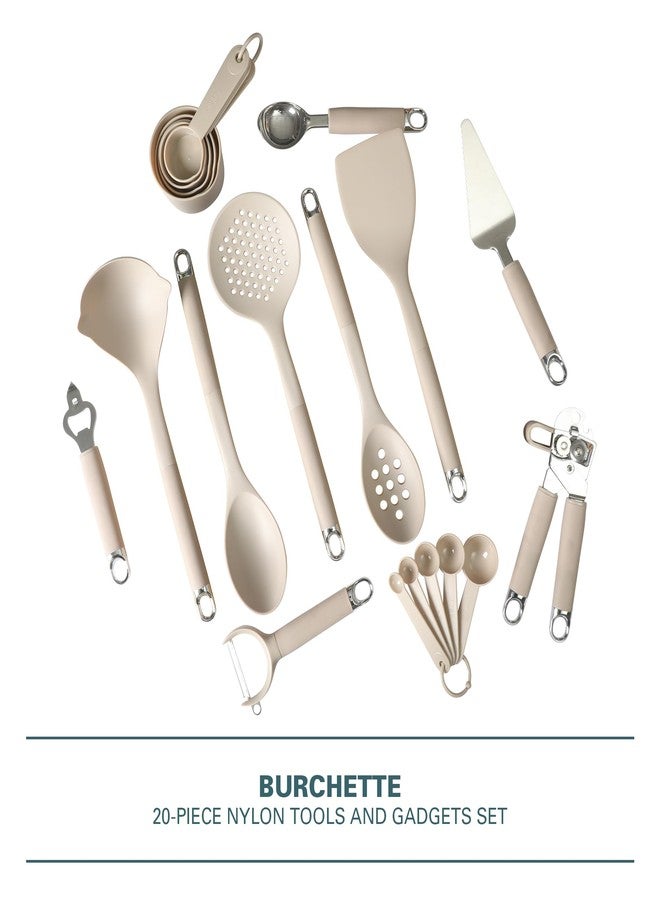 Gibson Home 20-Piece Kitchen Gadget & Tool Set - Nylon Cooking Utensils Spatulas, Ladle, Skimmer, Serving Spoons, Measuring Cups & Spoons, Can Opener, Peeler, Ice Cream Scoop & More - Image 2