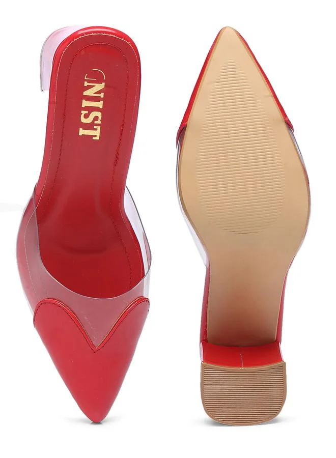 GNIST GNIST Plain Pointed Toe Block Heel Mules