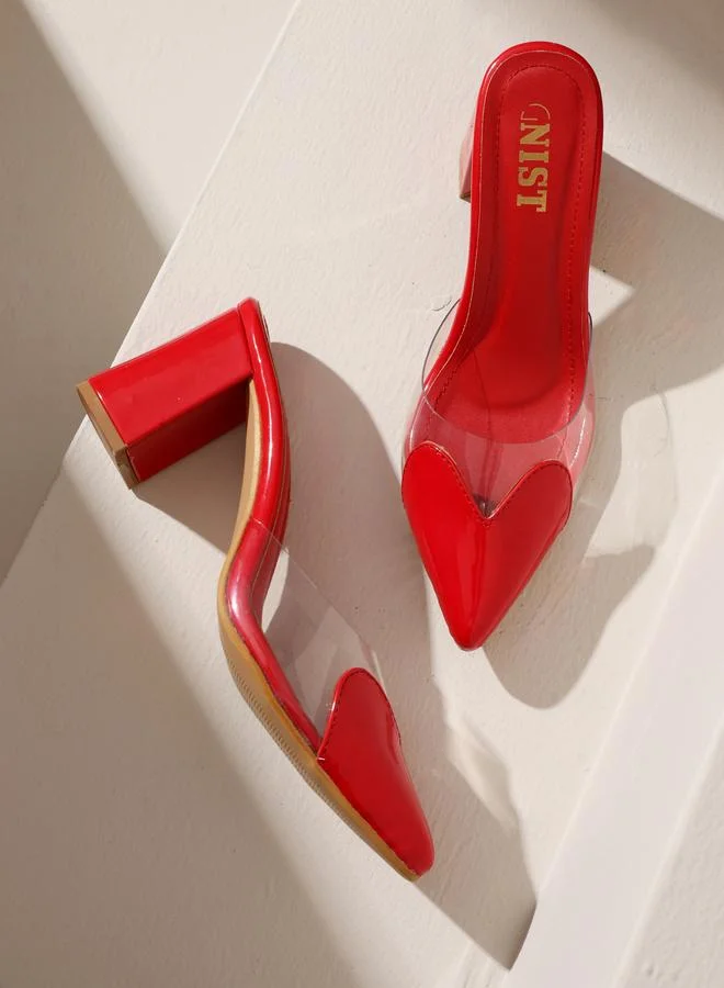 جنيست GNIST Plain Pointed Toe Block Heel Mules