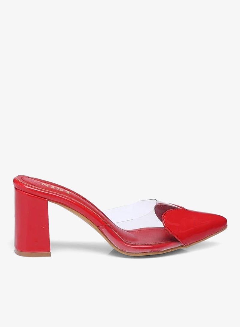 GNIST Plain Pointed Toe Block Heel Mules - Image 1