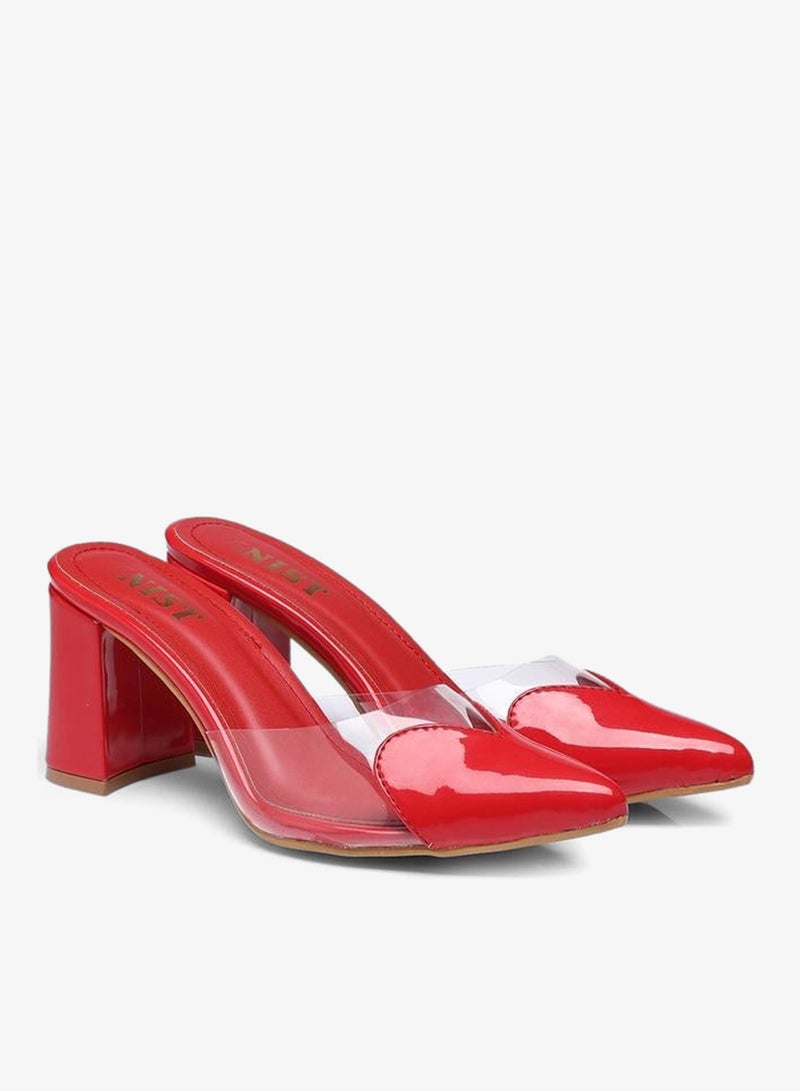 GNIST Plain Pointed Toe Block Heel Mules - Image 4