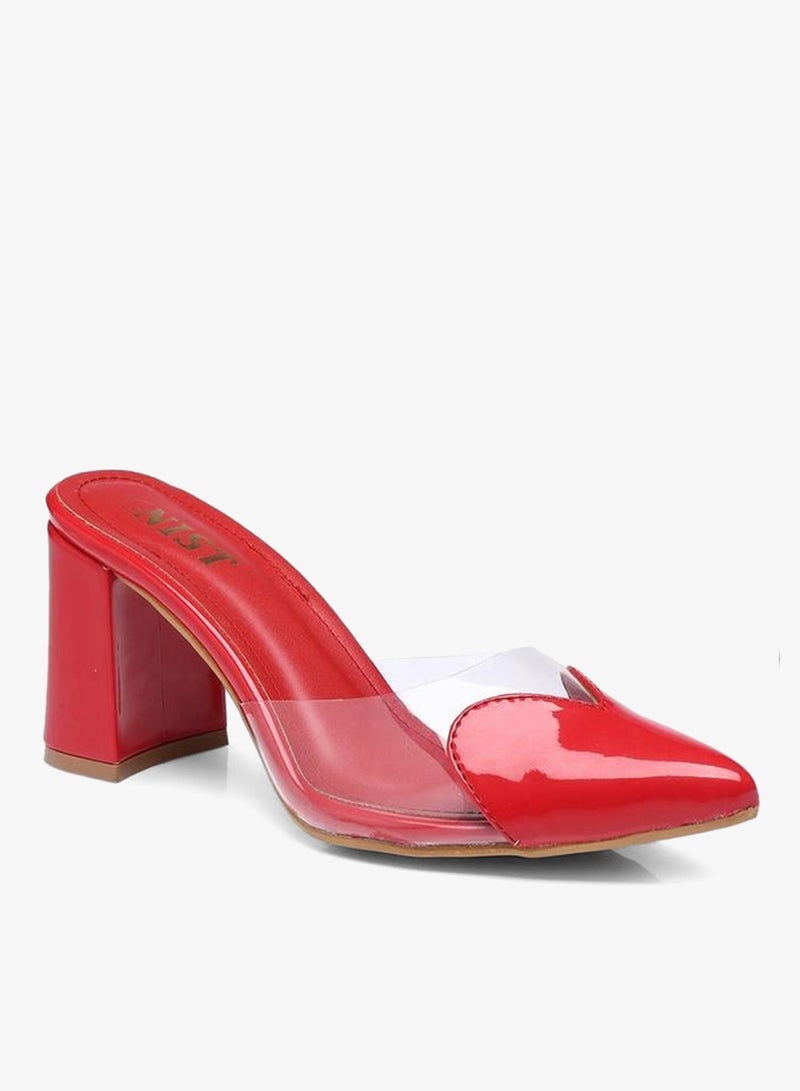 GNIST Plain Pointed Toe Block Heel Mules - Image 2