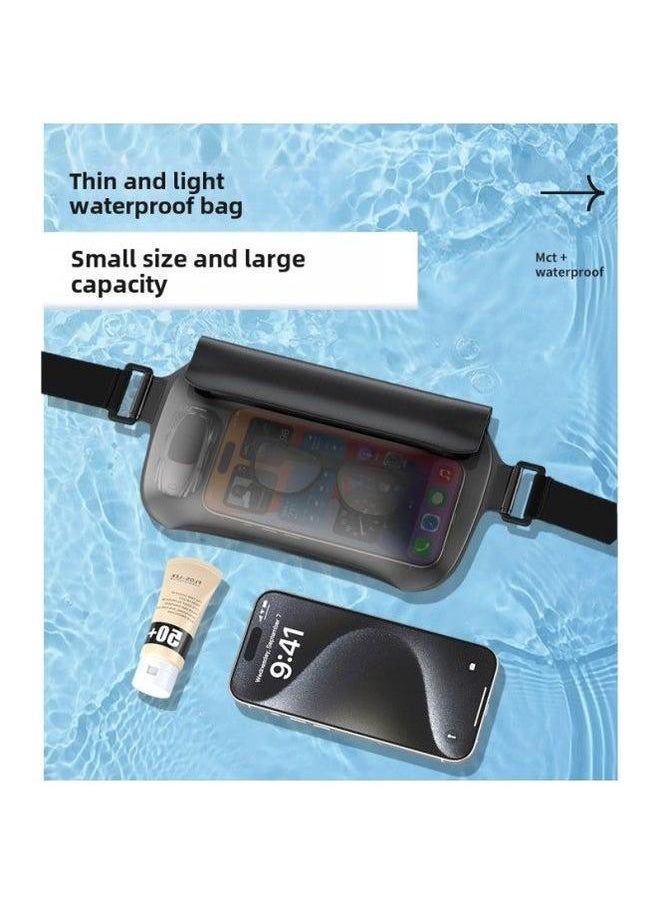 Waterproof Waist Bag Mobile Phone Swimming Drifting Snorkeling Seaside Equipment Touchscreen Running Case-Color:White-Capacity:Tpu Large Capacity