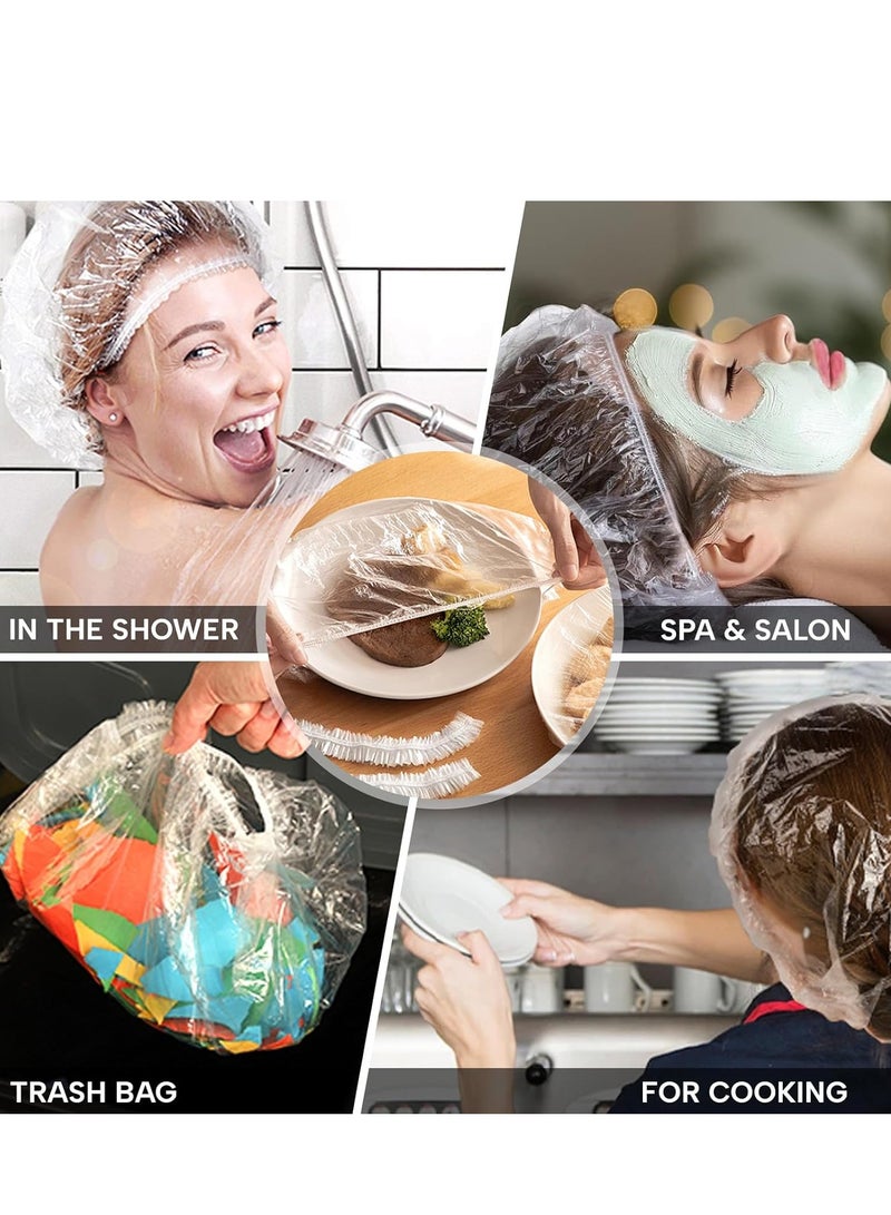 30 Pieces Clear Disposable Shower Caps, Perfect for Travel and Home Use, Includes 20.5 Inch Large Plastic Hair Caps, Perfect for Women in Hotels and Homes. - Image 2