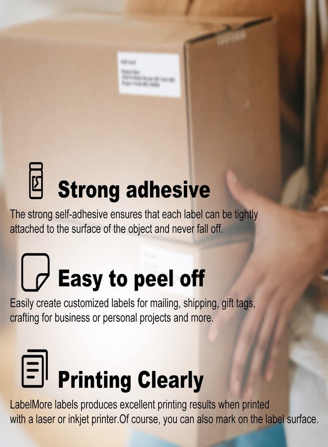 LabelMore 1000 ملصق عنوان شحن مقاس 2 بوصة × 4 بوصة، متوافق مع طابعات الحبر النفاث والليزر، لاصق دائم، 100 ورقة (10 ملصقات في كل ورقة) - Image 5