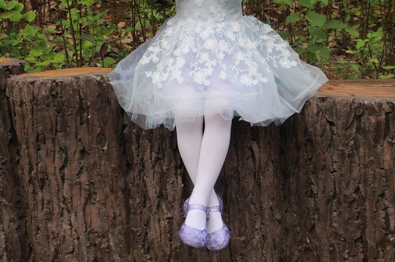 GUGUYeah Purple Princess Costumes Cute Jelly Flats Shoes,Cosplay Birthday Party Dress Up Sandals for Little Girls, Toddler or Kids - Image 2