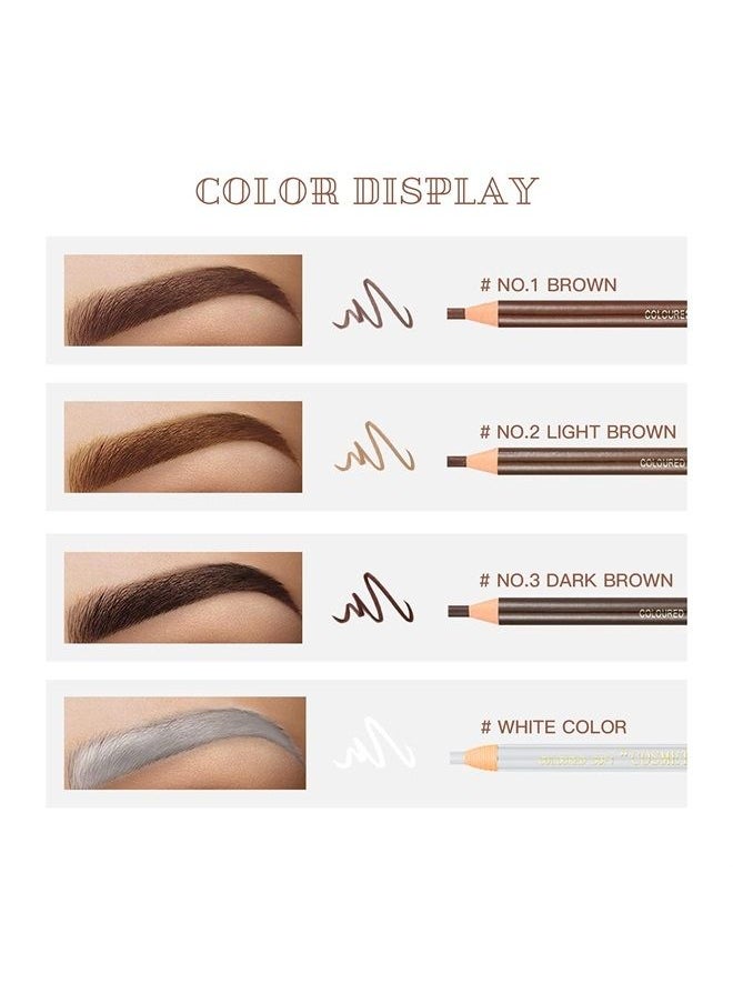 LSxia Waterproof Eye-Brow Pen-cil Set, Pull Cord Peel-off Eyebrow Pencil Microblading Eyebrow Pen Supplies Kit, White Eye-Liner Pencil and Eyebrow Tool Tattoo Makeup (6+1 Brown+Dark Brown+Light Brown)  - Image 4