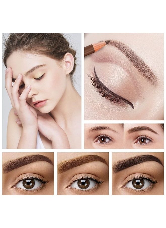 LSxia Waterproof Eye-Brow Pen-cil Set, Pull Cord Peel-off Eyebrow Pencil Microblading Eyebrow Pen Supplies Kit, White Eye-Liner Pencil and Eyebrow Tool Tattoo Makeup (6+1 Brown+Dark Brown+Light Brown)  - Image 3