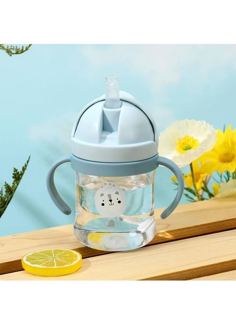 Baby Cartoon Print Learning Drinking Sippy Soft Bite Resistant Drop Resistant Cup with Handle