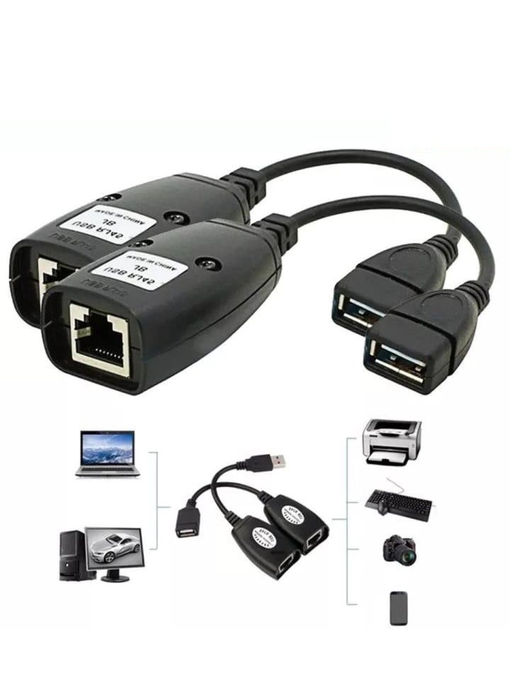 Generic USB RJ45 Extension Adapter Up to 50 meters Length (Black)  - Image 2