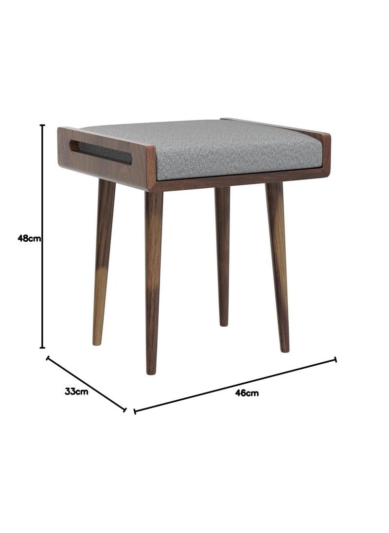 IThree IThree Solid sheesham Wood Furniture StoolSeatOttomanBench in Solid Sheesham Wood Stool with Cushion Sitting Chair with Handle Natural Finish  - Image 2