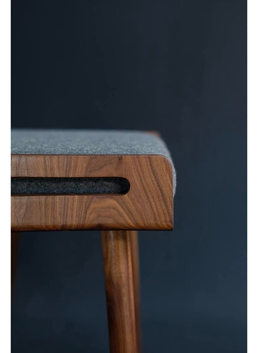 IThree IThree Solid sheesham Wood Furniture StoolSeatOttomanBench in Solid Sheesham Wood Stool with Cushion Sitting Chair with Handle Natural Finish  - Image 4