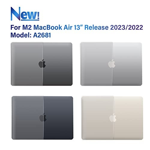 IBENZER Compatible with 2025 2024 2023 2022 MacBook Air 13 inch Case M4 A3240 M3 A3113 M2 A2681, Hardshell Case & KeyboardCover & ScreenFilm & Type-C for Mac Air 13.6, Clear, AT13-KK-CL+2TC - Image 4