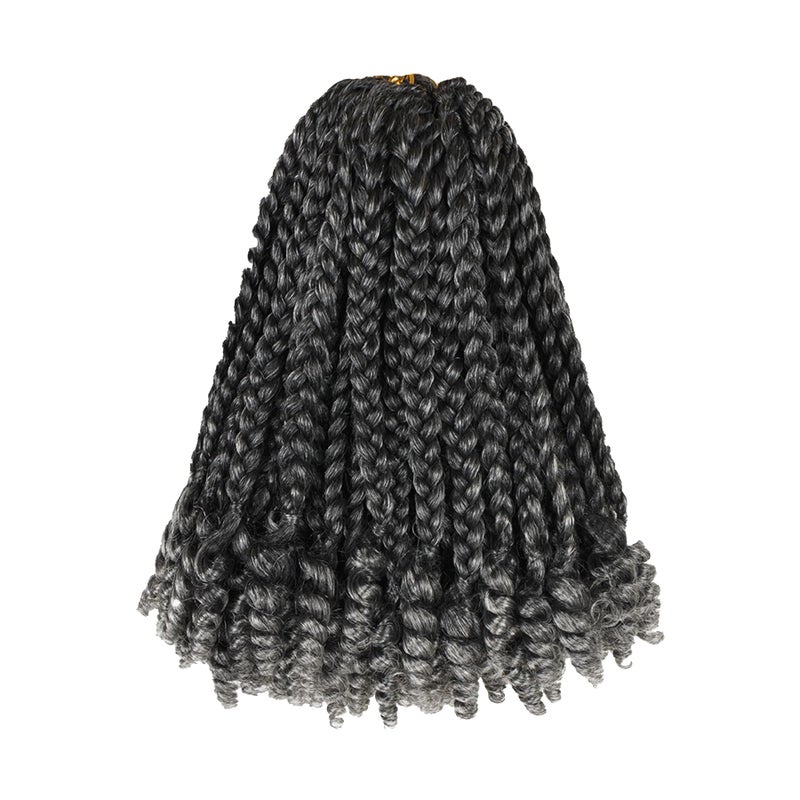 7 Packs 10 Inches Goddess Box Braid Crochet Hair with Toni Curl Ends for Black WomenMother and Baby Kids  Ombre Gray Bohemian Box Braids Crochet Hair 105 StrandsT1BGray