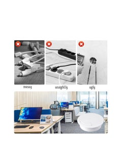 KNP KNP Plastic Grommet Computer Cable Tidy Desk Table PC Outlet Wire Cover Pack Of 3 (80MM) (60MM) White  - Image 3