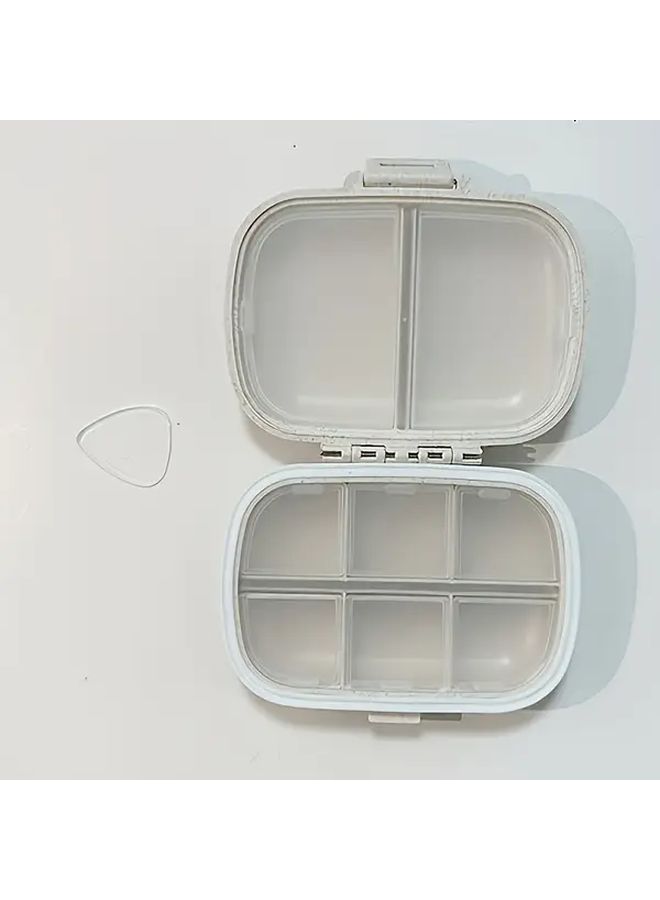 8 Compartment Sealed Plastic Pill Organizer White Moisture Proof Portable Travel Medicine Storage Box With Transparent Lids Durable Daily Medication Management Compact Design For Home On The Go Use Pill Box For Purse - Image 5
