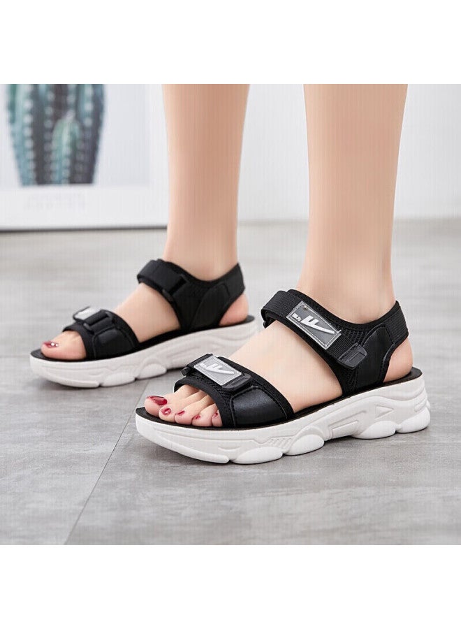 Warrior Huili Women's Outdoor Casual Sports Sandals, Versatile Breathable Beach Shoes For Students, Wsl-0297 Black, Size 36 - Image 2