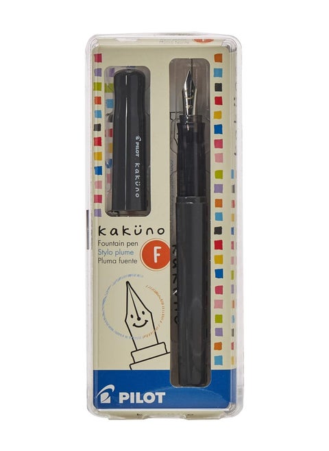 Kakuno Fountain Pen Grey Body With One Ink Cartridge Fine Tip