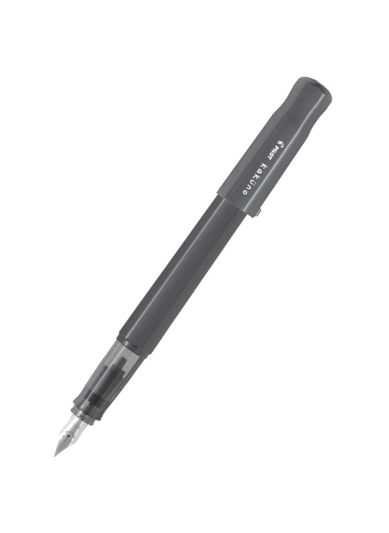 PILOT Kakuno Fountain Pen Grey Body With One Ink Cartridge Fine Tip  - Image 3