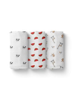 MOM'S HOME Organic Baby Muslin Cloth Swaddle 100X100 Cm Pack Of 5 Jungle New  - Image 4