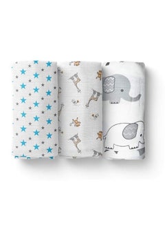 MOM'S HOME Organic Baby Muslin Cloth Swaddle 100X100 Cm Pack Of 5 Jungle New  - Image 3