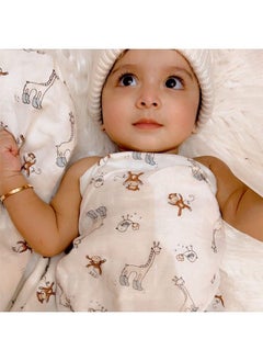 MOM'S HOME Organic Baby Muslin Cloth Swaddle 100X100 Cm Pack Of 5 Jungle New  - Image 5