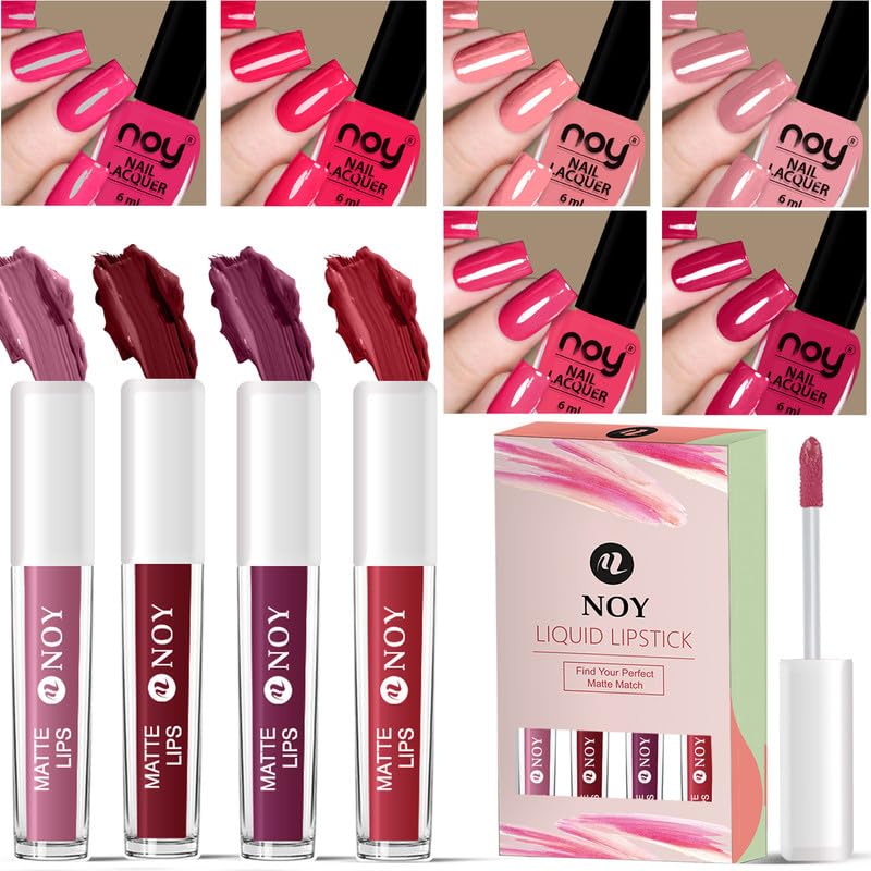 Noy Nail Polish With Nourishing Ingredients Professional Quality Nail Paint And Liquid Lipstick Set Perfect For Events - Image 1