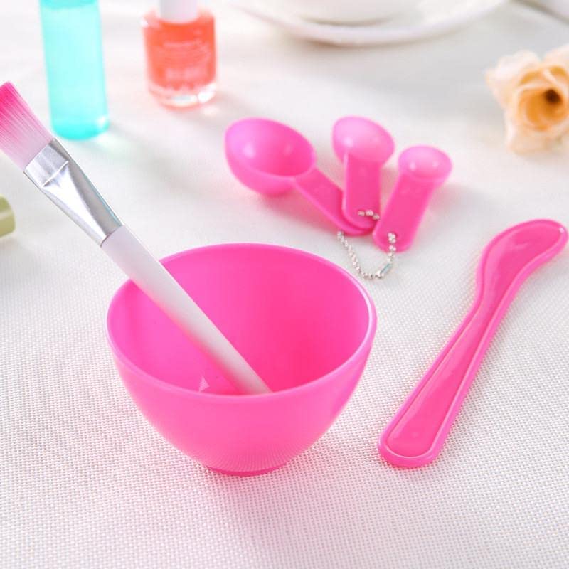 Aishu Facial Bleach Face Mask Mixing Bowl Set for Parlor Use (Pink) - Image 2