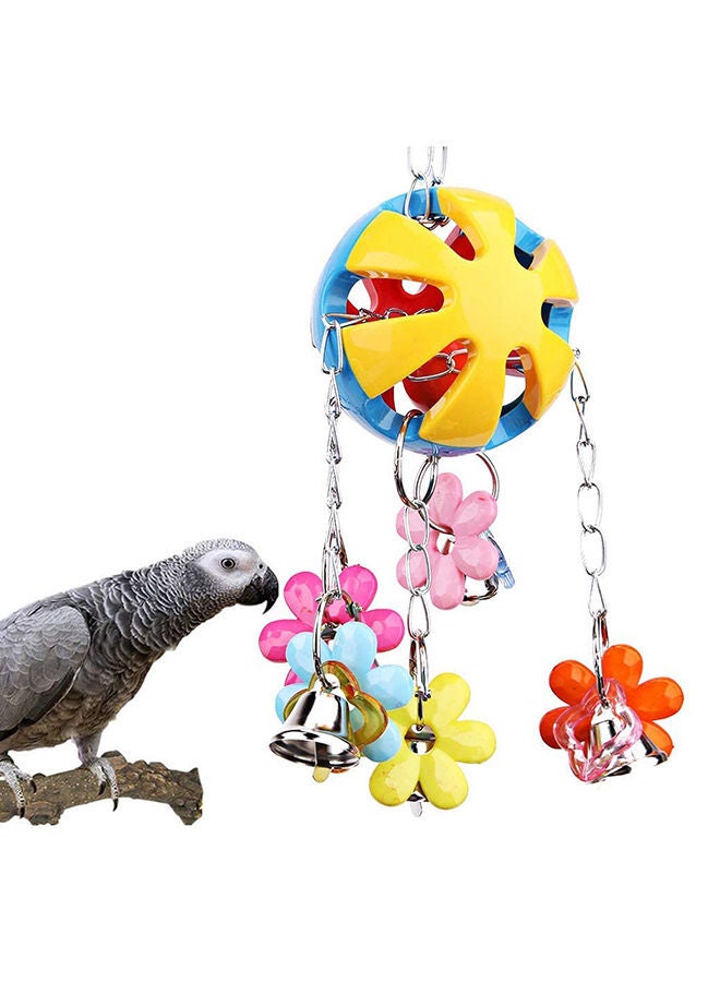 NIBEMINENT Bird Cage Toy With Hanging Bell Multicolour ‎13.7 x 12.8 8.2cm - Image 1