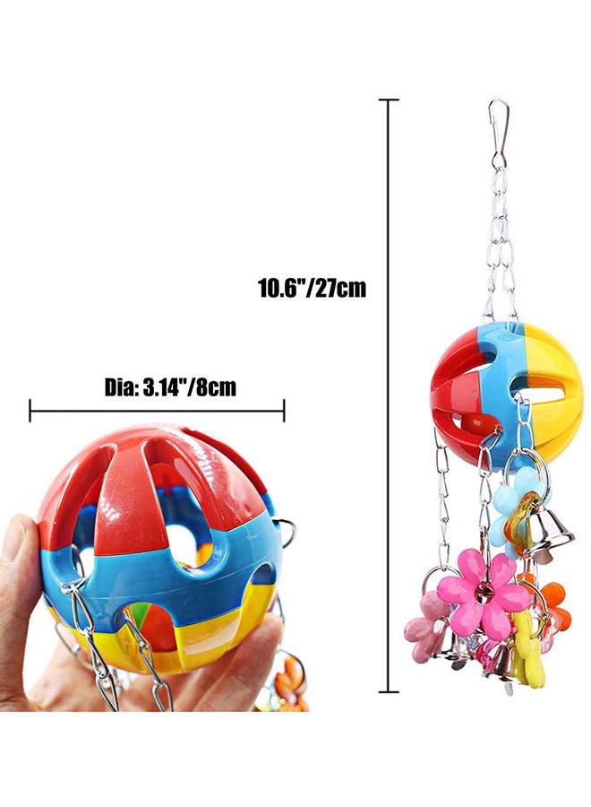 NIBEMINENT Bird Cage Toy With Hanging Bell Multicolour ‎13.7 x 12.8 8.2cm - Image 2