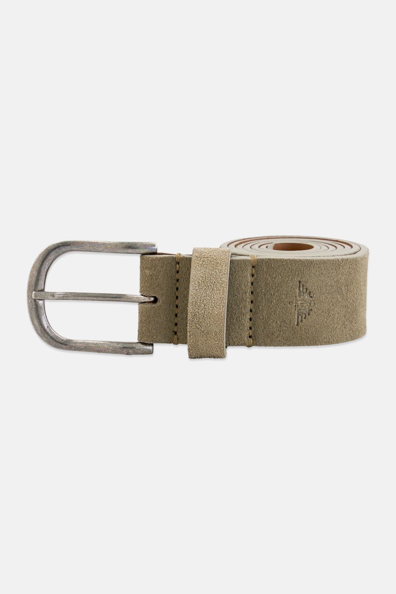 DOCKERS Men Bovine Leather Belt with Silver Buckle, Wash Olive - Image 1