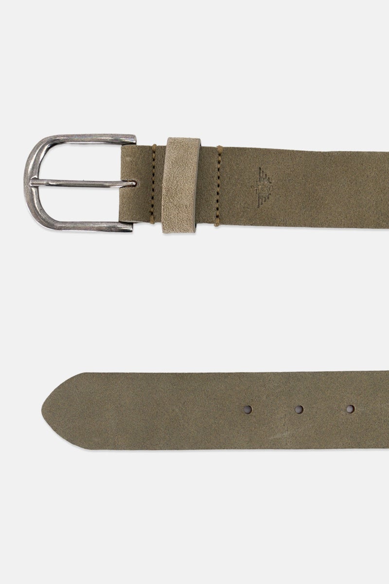 DOCKERS Men Bovine Leather Belt with Silver Buckle, Wash Olive - Image 2