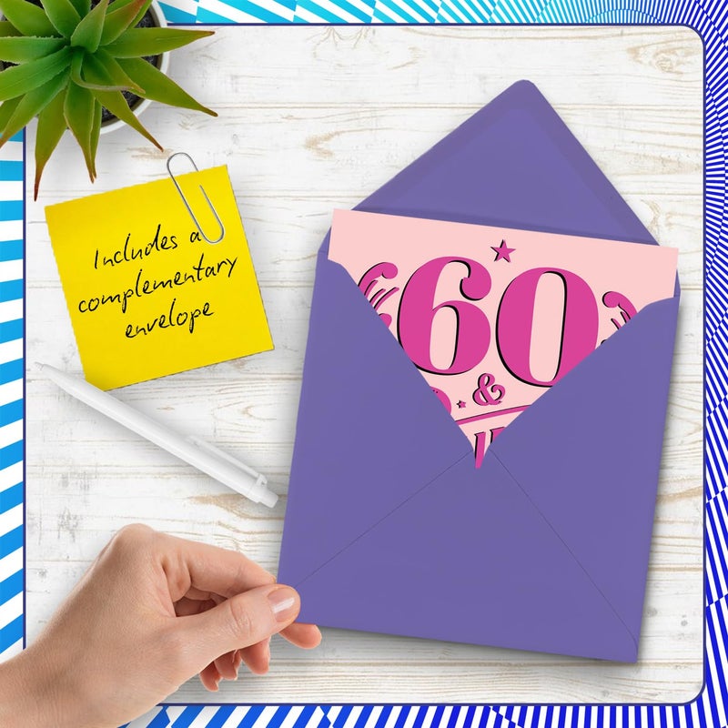 Stuff4 بطاقات عيد الميلاد الستين للنساء من Stuff4 - رائعة - بطاقة عيد ميلاد سعيد لامرأة تبلغ من العمر 60 عامًا، الجدة، العمة، المربية، الزوجة، 5.7 بوصة، بطاقات تهنئة بعيد الميلاد - Image 5