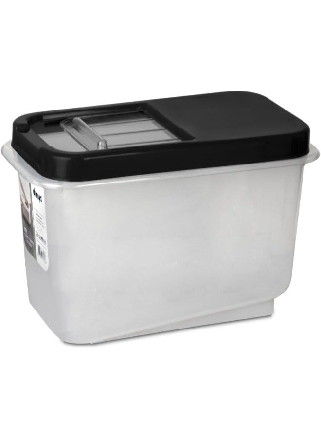 Dunya Slide Storage Container Box With Clear Slide Lid For Easy Use Can Storage Seeds And Legumes Black (10L)  - Image 1