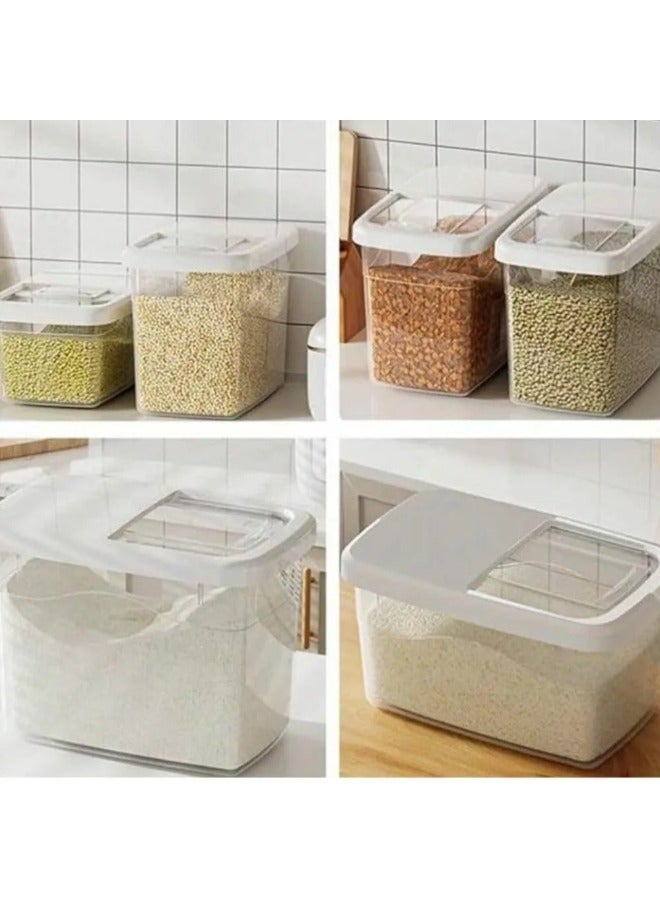 Dunya Slide Storage Container Box With Clear Slide Lid For Easy Use Can Storage Seeds And Legumes Black (10L)  - Image 4