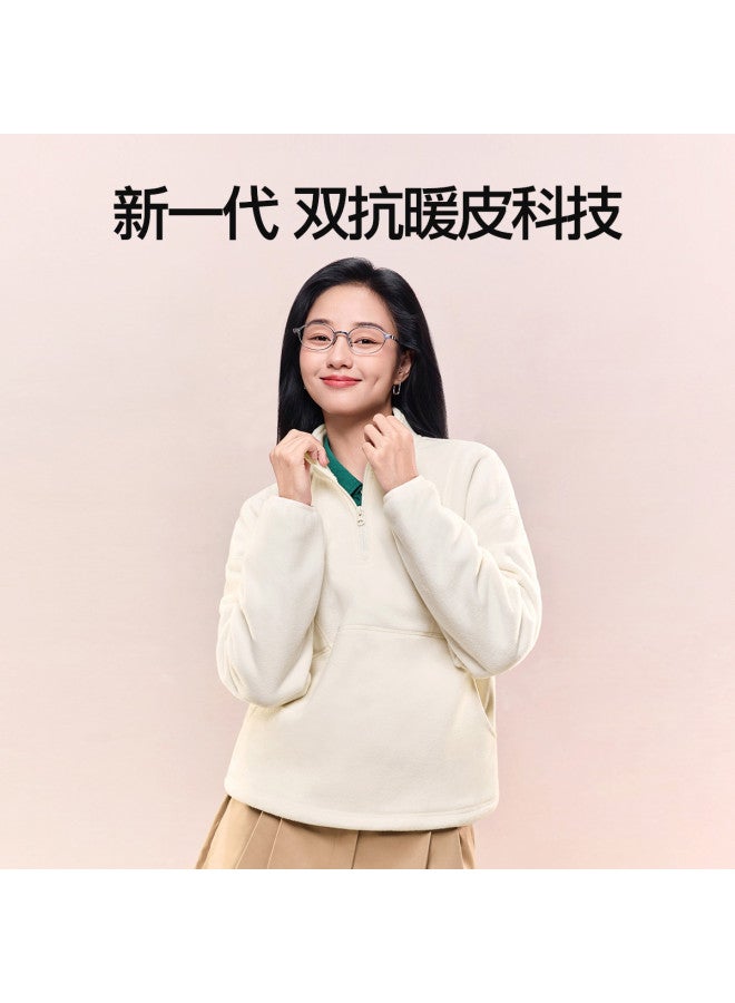 SIINSIIN Women'S Stand Collar Pullover Hoodie Autumn 2025 New Short Jacket Warm Fleece Slim-Fitting Top - Image 3