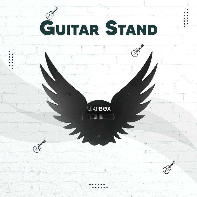 Clapbox Guitar Wall Hanger/Stand - Eagle Wings Design, suitable For Acoustic, Electric Guitars and Ukulele, black (CB-001) - Image 2