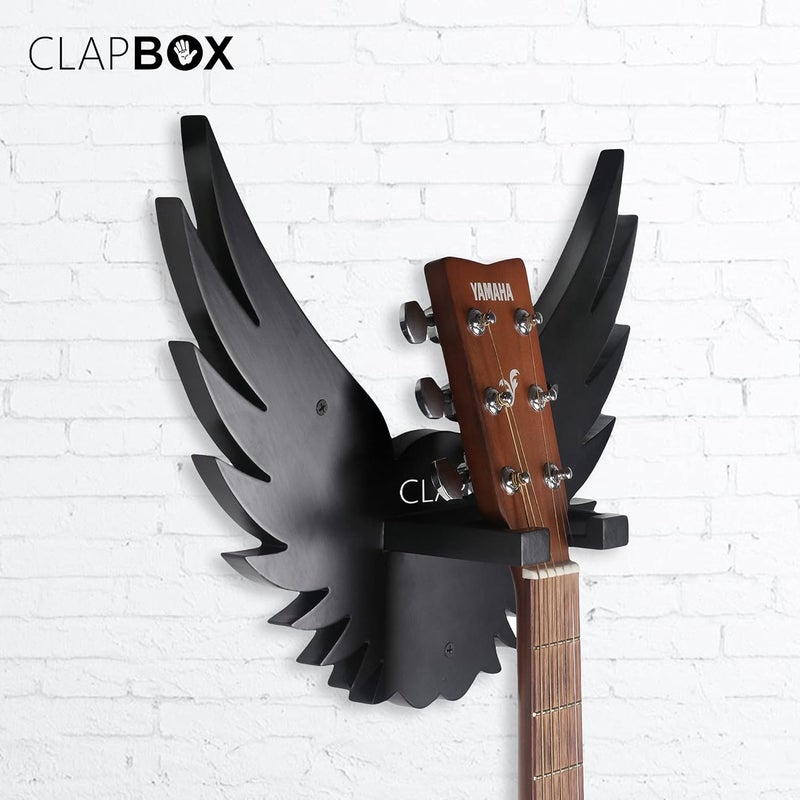 Clapbox Guitar Wall Hanger/Stand - Eagle Wings Design, suitable For Acoustic, Electric Guitars and Ukulele, black (CB-001) - Image 5