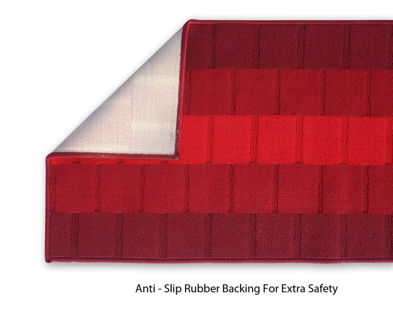 Status Contract Polypropylene Anti Skid Runner for Living Area | Rug for Bedroom |Rug for Dining Kitchen | Rug for Dining Table | Rug for Floor with Anti Slip Backing- 56X140 CM, Red - Image 3
