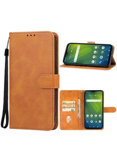 Case Cover For Cricket Icon 5 Leather Phone Case Brown