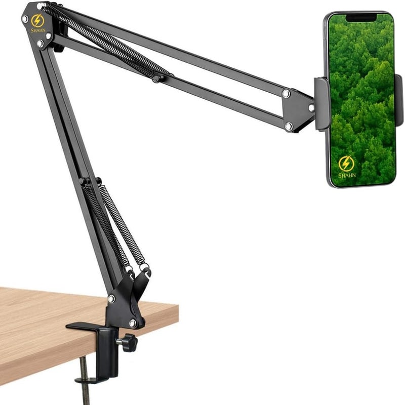 Shahn Tablet & Phone Holder, 360° Adjustable Extending iPad Holder Stand for Bed Long Arm Phone Mount for Desk Compatible with for Tablet/iPad/iPhone/Smartphone (4.7"-11" Devices) - Image 1