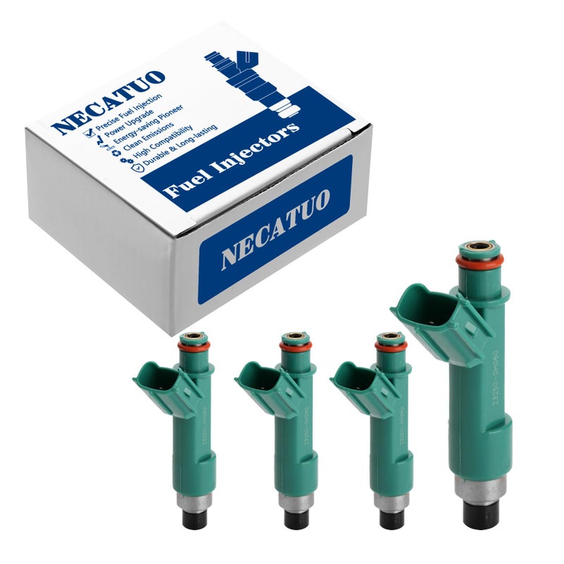 NECATUO Set of 4 Fuel Injectors Compatible with Toyota Corolla Camry Rav4 Solara Scion tC 24L Replaces 2325028080 FJ758 8001735N - Image 2