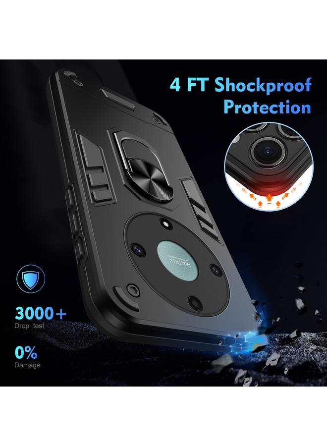 Green Tiger Case For Honor X9a Shockproof Metal Ring Holder Phone Case - Image 4