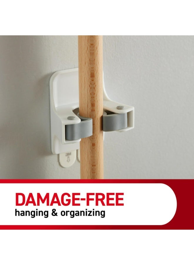 Command Command Broom and Mop Grippers, 3 Hangers and 6 Command Strips, Damage-Free Hanging Wall Mount Broom and Mop Holder, Household Cleaning Organizer for Organization and Storage, Holds up to 4 lb 3 Broom Grippers - Image 2